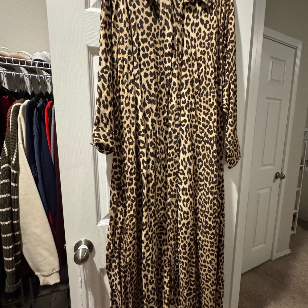 XL H&M Animal Print Long Sleeve Dress